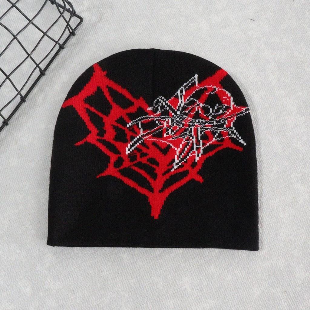 Heart Shape Spider Web Pattern Knitted Hat For Fall And Winter Season