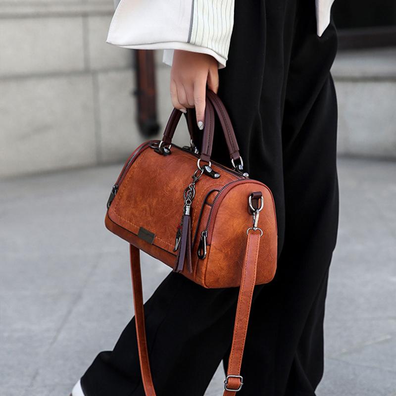 Сумка с кисточками, женская, большой вместимости, на плечо, модная, на молнии, кроссбоди со съемным ремешком CLE