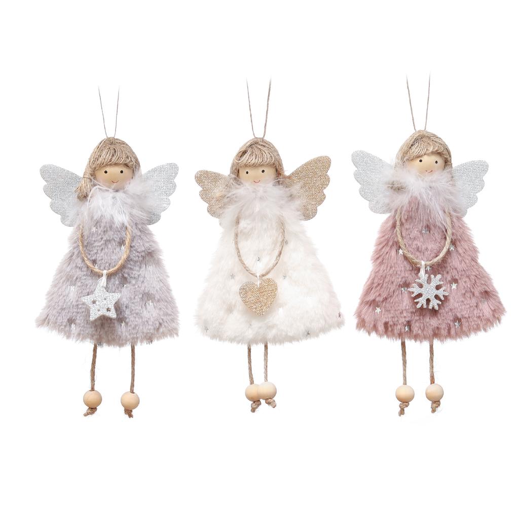 Lovely Christmas Angel Plush Doll Hanging Pendant Christmas Decoration for Home Christmas Tree Decorations Xmas New Year Gifts