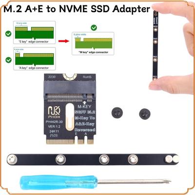 Адаптер M.2 A+E на NVME SSD, ключ A/E на ключ M, female-extension, карта-райзер PCIE 4.0, интерфейс M2 WIFI для ноутбука, материнской платы, SSD 228