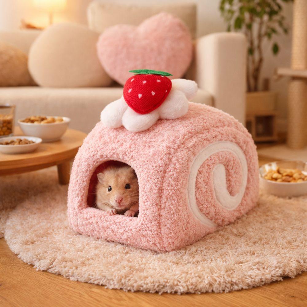 Warm Plush Hamster Cage Cute Pet Sleeping Bag Chinchilla Shelter Bird Hiding House Small Animal