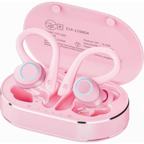 [2023 Bluetooth Earphones] Wireless Earbuds, Ear-Hook, Bluetooth 5.1, Running Earphones, Built-in Mic, Wireless Type-C Fast Charging, Deep Bass, CVC8.