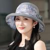 Top Hat Summer Basin Hat Women's Fashion Sun Hat Elegant Versatile Sun Protection Thin Big Eaves Flower Bucket Hat