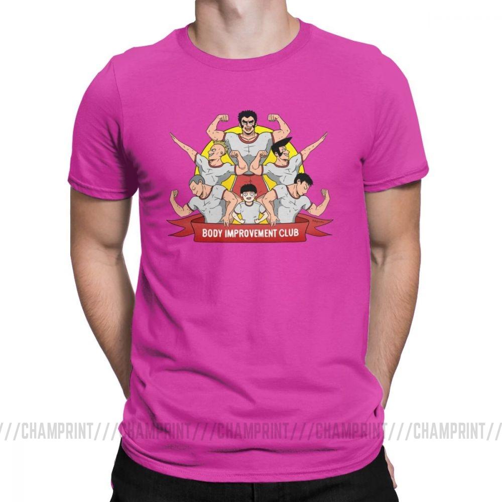 Men S T Shirt Mob Psycho 100 Body Improvement Club Humor 100 Cotton Tees Short Sleeve