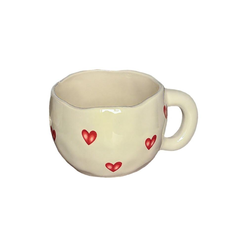 Romantic Milk Mug Adorable Heart Water Cup Breakfast Container Breakfast Cup Office