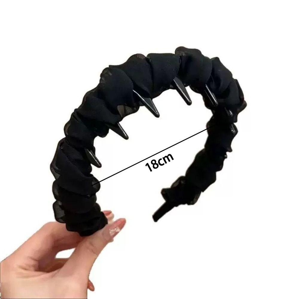 Lace Mesh Hair Hoop Solid Color Headband Trend Hairband  Women