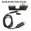 Разъем зарядного устройства постоянного тока 4,0x1,7 7,4, разъем USB, повышающий кабель, линия постоянного тока от 5 В до 9 В, 8,4 В, 12 В, повышающий преобразователь модуля