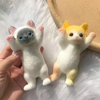 Сквиши-игрушка «Кошка» Taba - Реалистичная пушистая липкая игрушка для снятия стресса, мягкая имитация кошки, которую можно сжимать, подарок для детей и взрослых