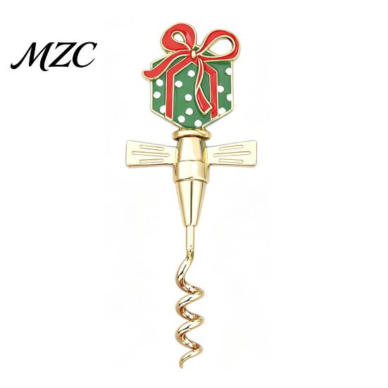 Christmas Kitchen Gadget Zinc Alloy Wine Bottle Opener, Enamel Hat/Gift/Bear/Dachshund Design, Ergonomic Gift for Lovers Double Wing Handle Corkscrew,