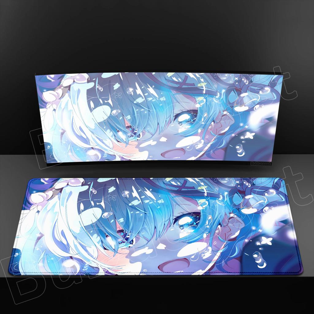 Милый Коврик для мыши Re Zero Rem Lem Игровой HD Печать XXL Большой Коврик для мыши Компьютерный Ноутбук Нескользящий Клавиатура Настольный Коврик Аниме Девушка Deskmat