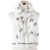 Soft Dog Print Scarf Polyester Puppy Shawl Wrap Creative Gift Animal Scarf