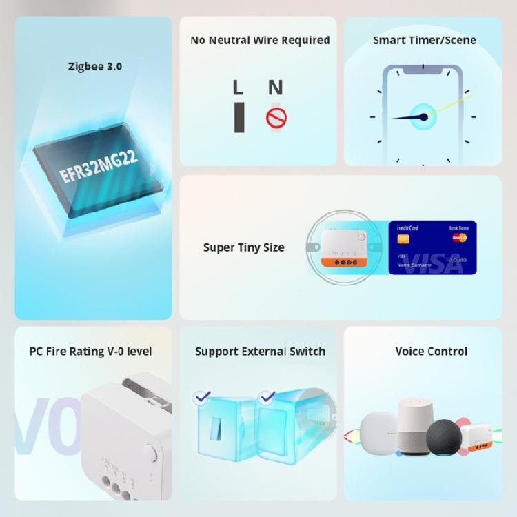 ZBMINI Extreme L2 Zigbee DIY Переключатель Без Нейтрального Провода Двухстороннее Управление