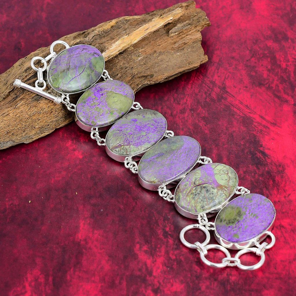 Фантастические ювелирные изделия из пурпурита, комплект ювелирных изделий из натуральных драгоценных камней, браслет и ожерелье из стерлингового серебра 925 пробы, подарок на годовщину, ювелирные изделия ручной работы