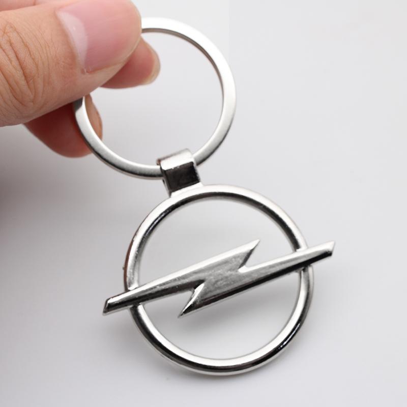 BBEZ3 3D Metal Car Logo Badge KeyChain Rings For Opel Astra H G J Insignia Mokka Zafira Corsa OPC Vectra Emblem Keychain Accessories