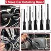 9Pcs Wheel Tire Brush Set - Cleaning Brushes For Wheels, Tires, Rims & Spokes