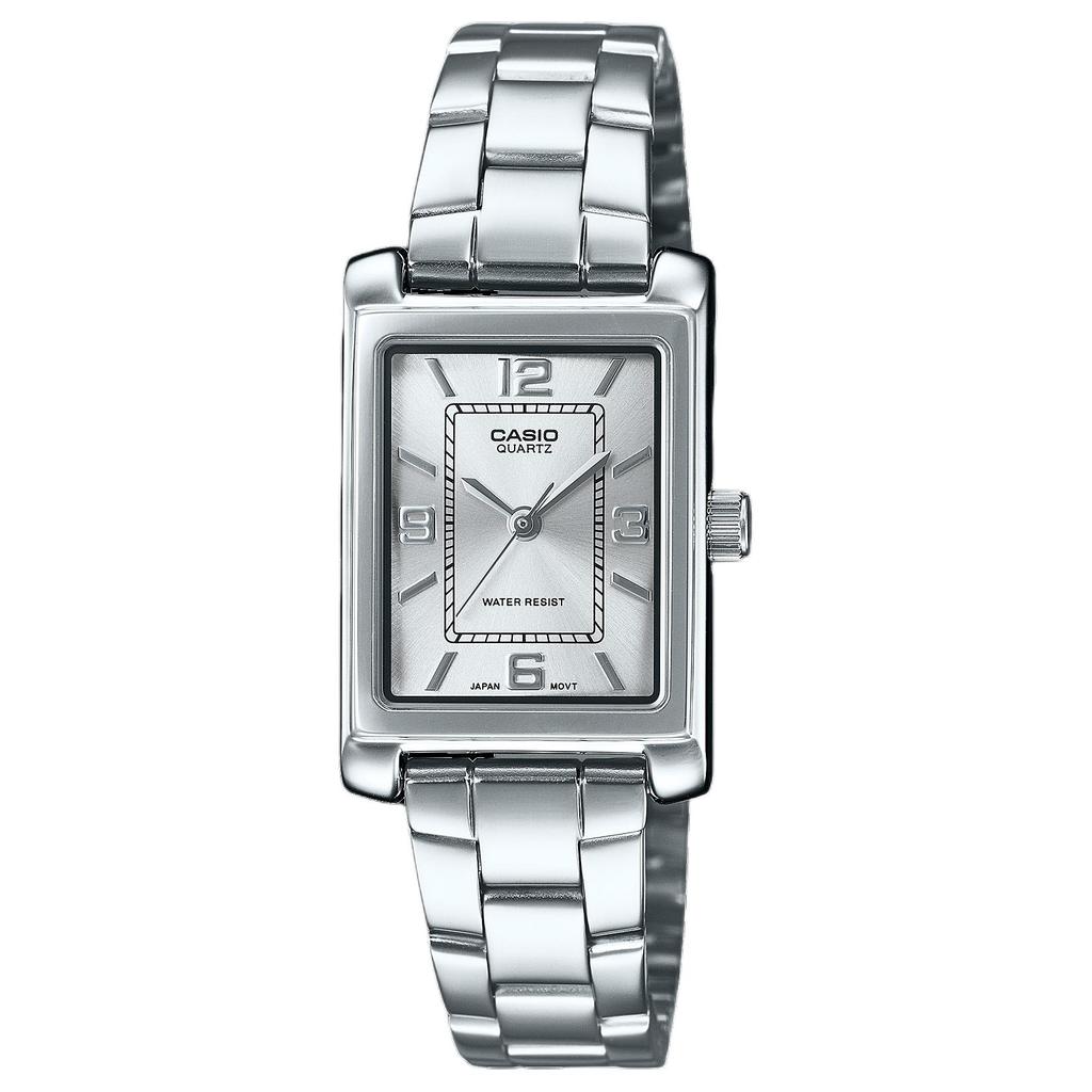 Casio Модный тренд Часы с кварцевым механизмом и стальным ремешком Женские часы Серебристые LTP-1234DD-7A