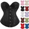 Женский сексуальный корсет на молнии с кружевом на спине, топ-бюстье, стринги, корректирующее белье