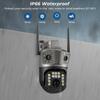 6K 12MP Wifi камера PTZ три экрана наружное автоматическое слежение ночное видение охранная система видеонаблюдения камера IP iCSee