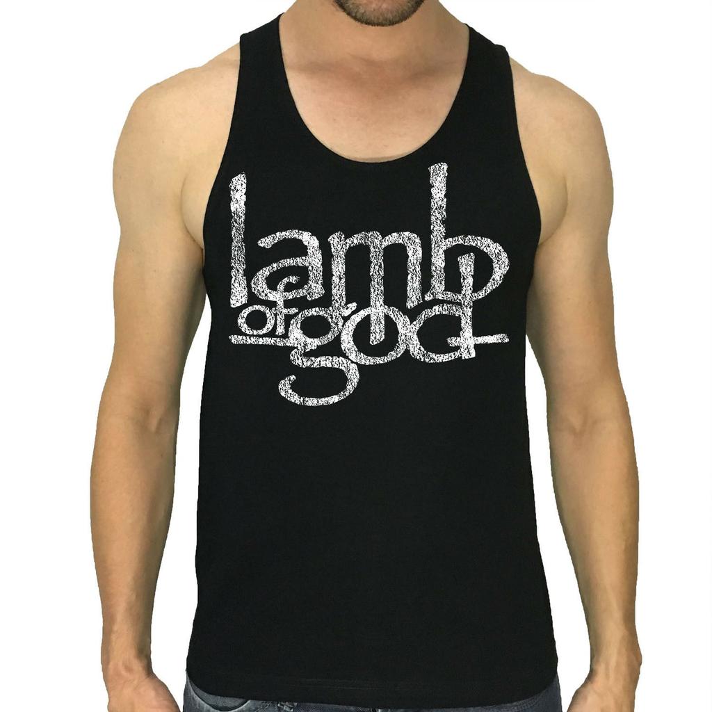 Топ на бретелях Lamb Of God с логотипом рок-группы и принтом в стиле ретро, футболки унисекс