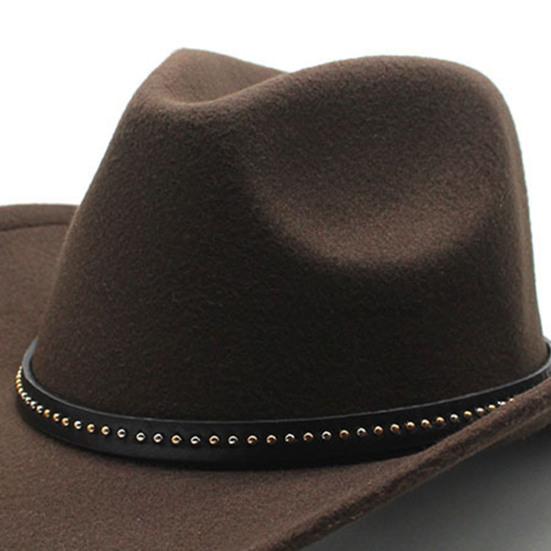 Ковбойская шляпа в западном стиле для мужчин и женщин, фетровая шляпа с широкими полями, шляпа ковбойки с серебряной бусиной, шляпа федора с закручивающимися полями для вечеринки-маскарада в стиле Дикого Запада, Хэллоуина, косплея