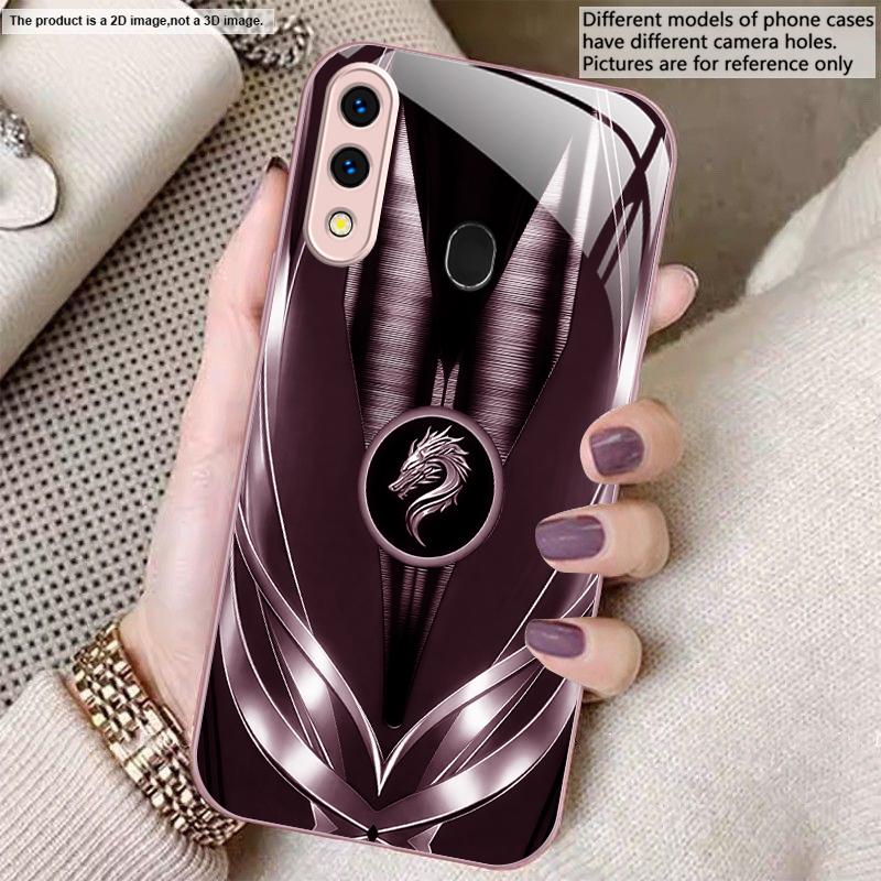 Серый чехол для телефона Samsung A20 30 22 23 24 25 26 31 32 33 34 35 42 50 51 52 53 54 55 56 70 71 72 73 со стеклянной задней панелью и узором золотого дракона