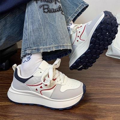 Женская обувь на высокой платформе Весна Осень Шнуровка Туфли для женщин Кроссовки Мода Харадзюку Свободный Удобный Эластичный Y2k Винтаж