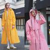 Long Hooded Raincoat Plus Size Waterproof HikingFishing Women's RainWear Plus Size Raincoat