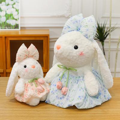 Новая кукла-кролик с цветком тюльпана, плюшевая игрушка, кукла-малышка, кукла, подарок на день рождения для детей, девочек