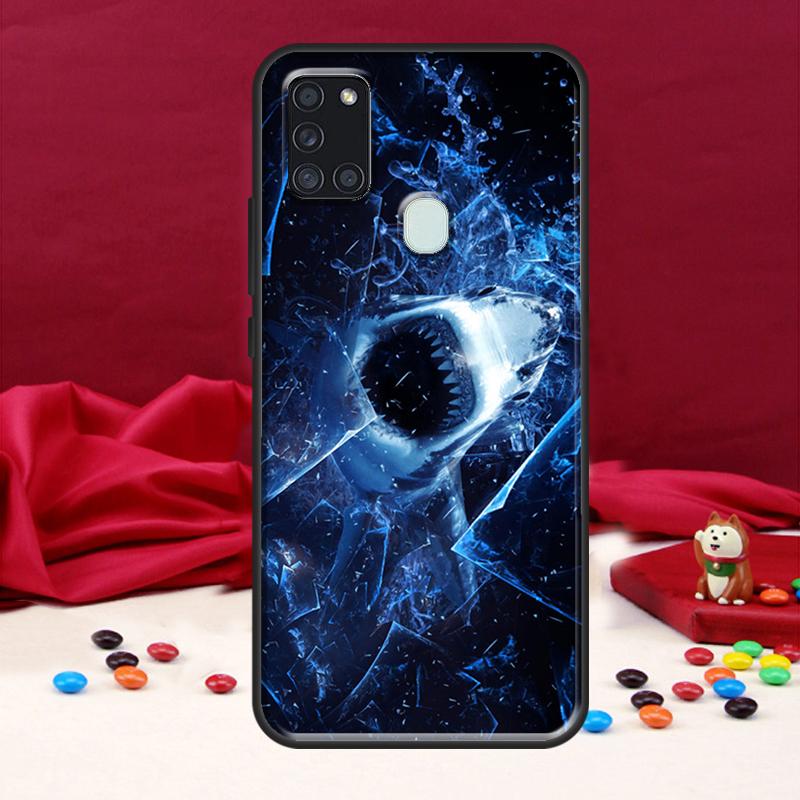 Чехол с изображением свирепой акулы для Samsung Galaxy A34 A54 A14 A12 A52 A22 A32 A42 A72 A13 A33 A53 A50 A51 A71, чехол