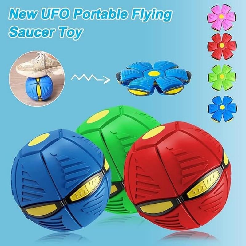 Flying Saucer Ball Magic Deformation UFO with Led Light Flying Toys, Decompression Children Outdoor Fun Toys for Boys Kids Gift