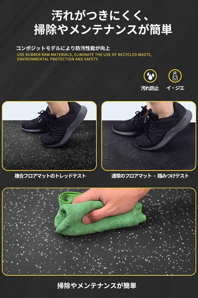 XXIAOTIAN Gym Fitness Gym Mat for 50cm X 20mm High High Density Pack of Mat, Training, 50cm, Thick, Soundproof, Hardness, (Black, 505020cm, 2)