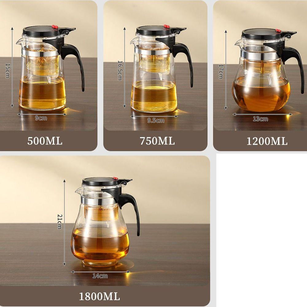 Удобный чайник для разделения чая и заварки, прочный чайник с фильтрацией одной кнопкой, офис