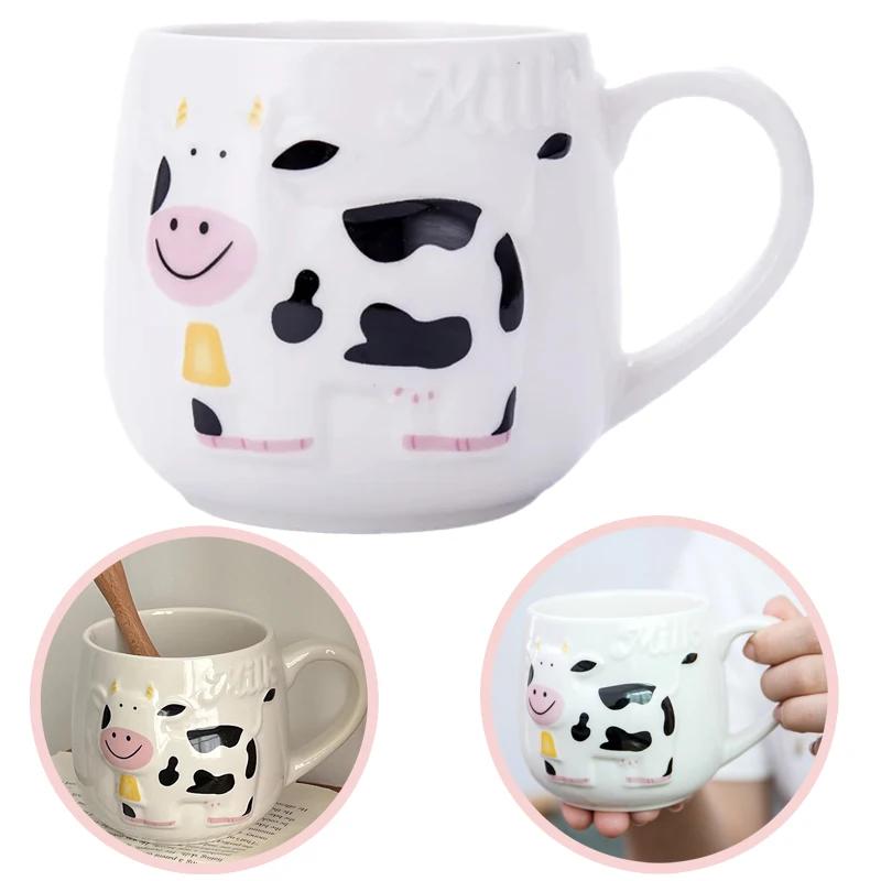 Ceramic Cartoon Animal Milk Mug Cute Cow Coffee Cup Creative Home Milk Tea Cup Office Tea Cup Children's Holiday Gift Mugs