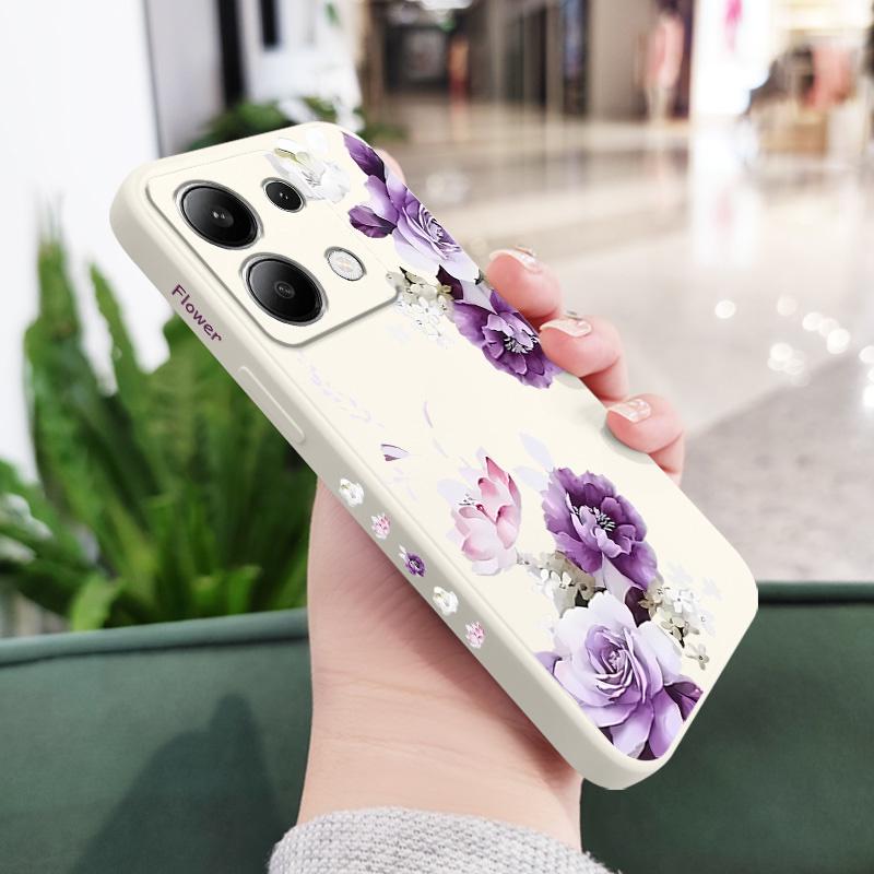 Красивый чехол для телефона с пионами для Xiaomi Redmi Note 14 13 12 12S 11 11S 10 10S 9 9S Pro Plus 4G 5G Жидкий силиконовый чехол