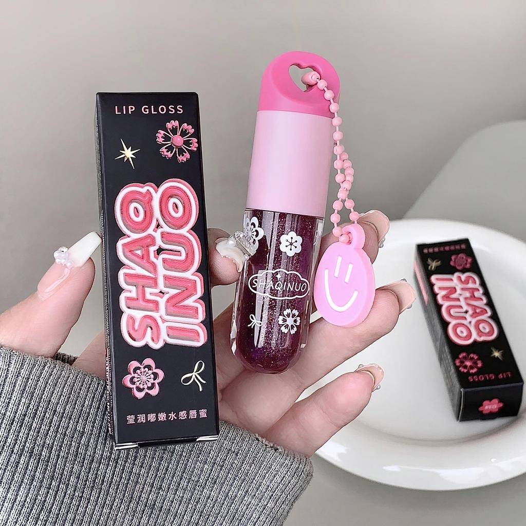 Блеск для губ на водной основе SHAQINUO Увлажняющий оттеночный бальзам для губ Стойкий макияж Подвеска Блеск для губ