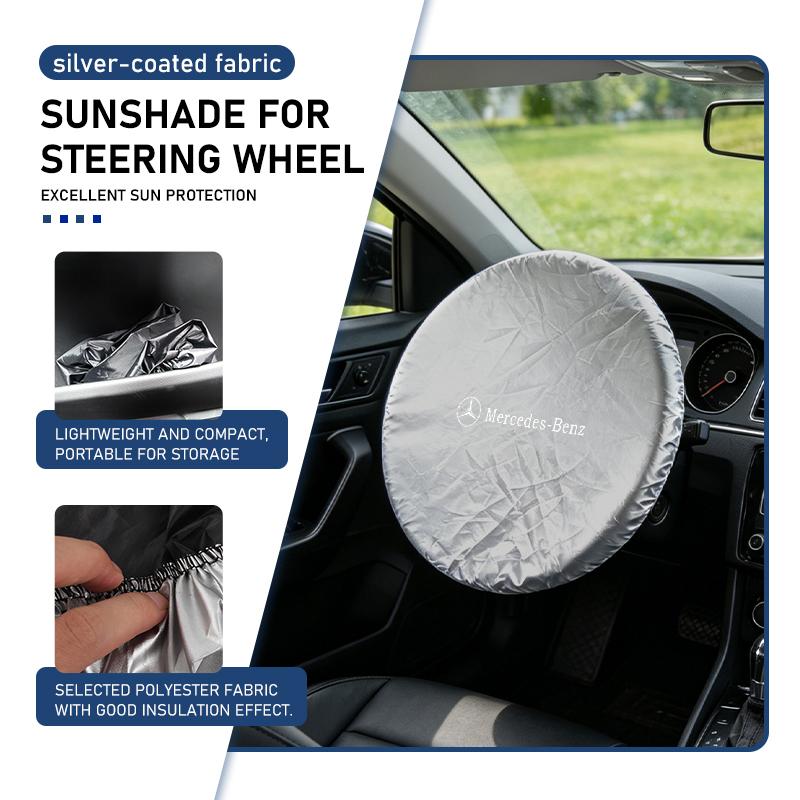 KMLB1 For Benz Car Steering Wheel Sunshade Silver Coated Cloth Insulation Protector Accessories Exclusive AMG SPRINTER V CLASS VIANO