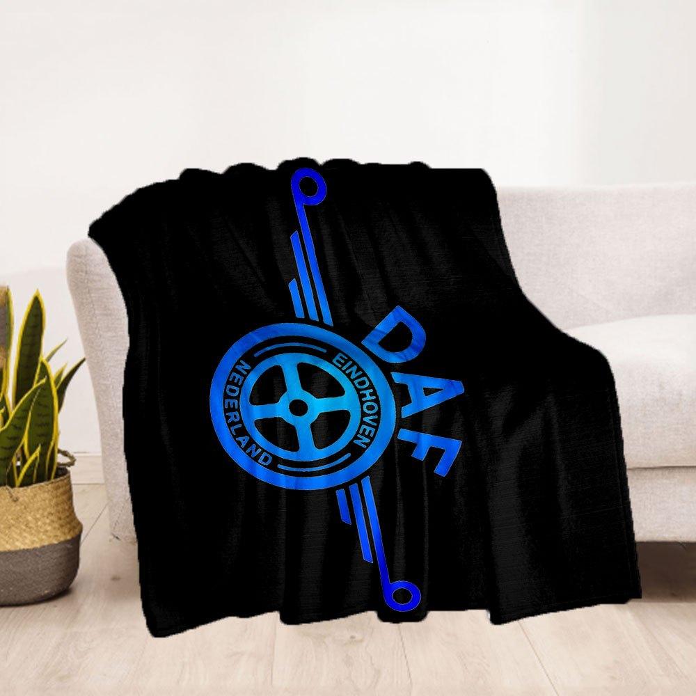 DAF Truck Logo Decal Sticker BlueBlanket Flannel Throw Blanket for Sofa, Bed, Travel, Camping, Office, Couch, Chair, And Bed Gift for Christ