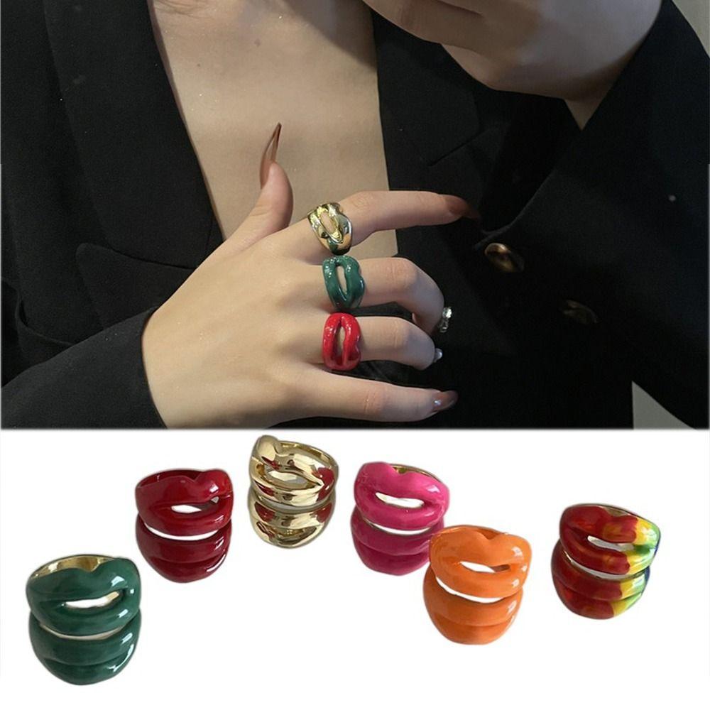 Металлическое кольцо на палец Многоцветная пряжка для пальца Ретро Ювелирные аксессуары Женщины