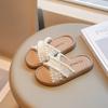 2024 New Simple Girls Slippers Cute Pearls Versatile Soft Princess Shoes Drop Shipping Non-slip Children Casual Shoe Chic Summer