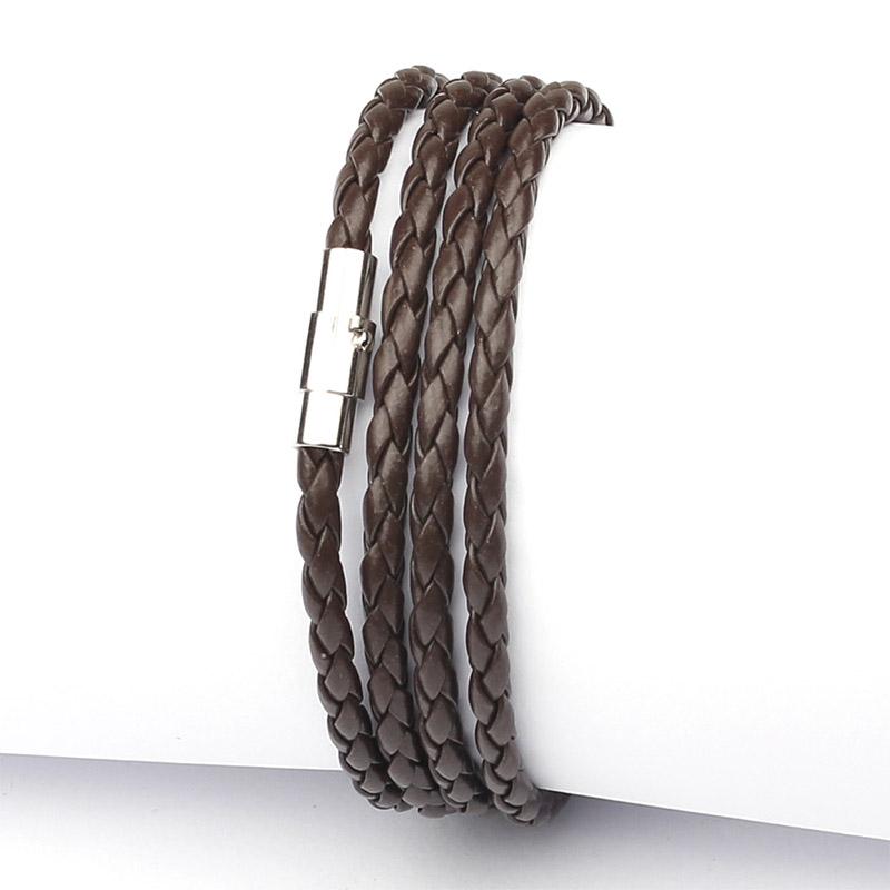 Vogue Женский ручной работы модный кожаный плетеный браслет-манжета унисекс мужской браслет