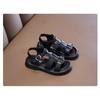 Youth style shoes Girls Open-Toe Slip-On Sandals Kids Anti-Slip Beach Shoes With Pure Color PVC Sole