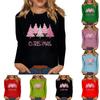 Women's Daily Casual Long Sleeve Christmas Print O-neck Top
