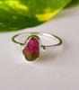 Кольцо из серебра 925 пробы с необработанным арбузным турмалином, размер 7,75, подарок для нее