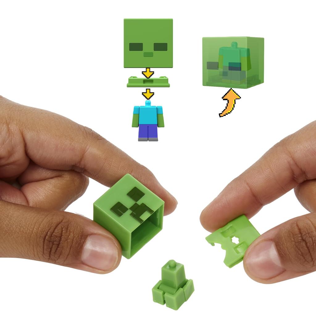 Ассортимент Минифигурок Головы Мобов из Minecraft, Большой Непрозрачный Пакет, Фигурки для Детей от 6 лет, 986L-HDV64
