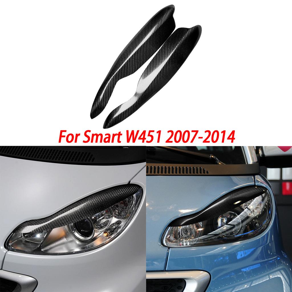 For Benz Smart W451 Fortwo 2011-2015 Carbon Fiber Copilot Storage Box Handle Center CD Gear Shift Panel Interior Trim Sticker
