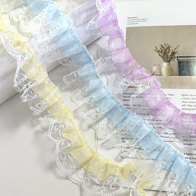 5см*4,5м Органза DIY Рюши Декоративные Аксессуары Полиэстер Ручная работа Кукольная одежда Платье Ткань Принадлежности 6 Цветов