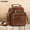 Men's Retro Oil Wax Leather Crossbody Shoulder Bag - Genuine Leather Casual Commuter