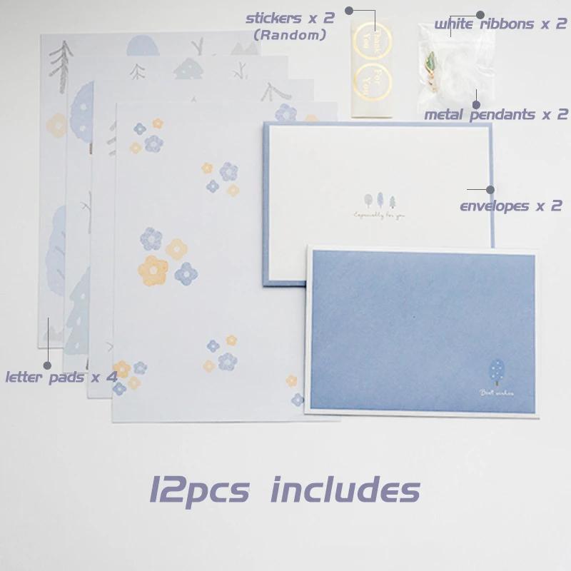 12 шт./компл. Ins цветочные конверты Kawaii подушечки для букв DIY свадебные приглашения открытки конверты с наклейками корейские канцелярские принадлежности