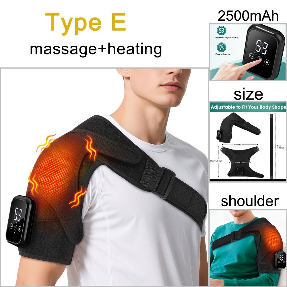 Electric Heating Shoulder Massager Vibration Shoulder Knee Brace 2 in 1 Massage Blets Warmer Heated Muscle Relax Pads