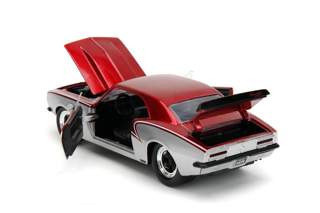 Jada Toys BIGTIME MUSCLE 1/24 Scale 1967 Chevy Camaro Silver/Red Metallic (Finished Product)